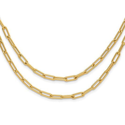 Leslie's 10k Polished Double-layer Link Necklace