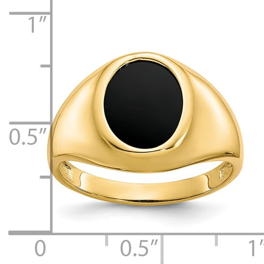 10k Oval Onyx Mens Ring