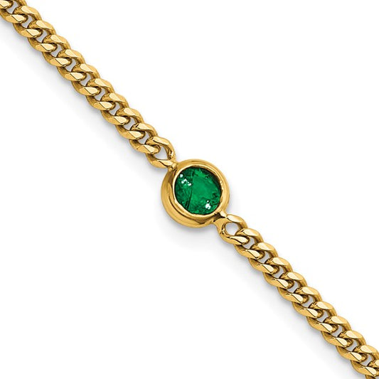 Herco 14K Emerald Curb Link 7.25 inch Bracelet