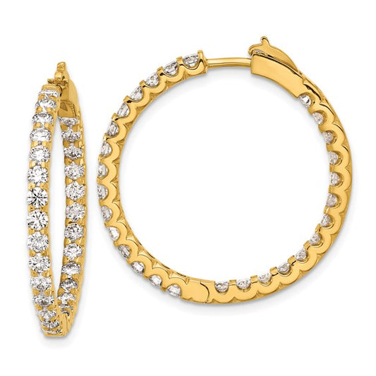 HERCO 18k Yellow Gold 30mm Diamond Hoop Earrings