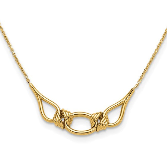 Leslie's 14K Polished Fancy with 2in ext. Necklace