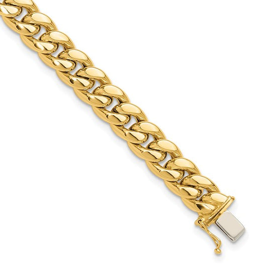 14K Polished Curb Link Men's Bracelet