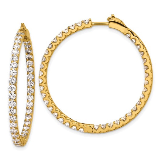 HERCO 18k Yellow Gold 40mm Diamond Hoop Earrings