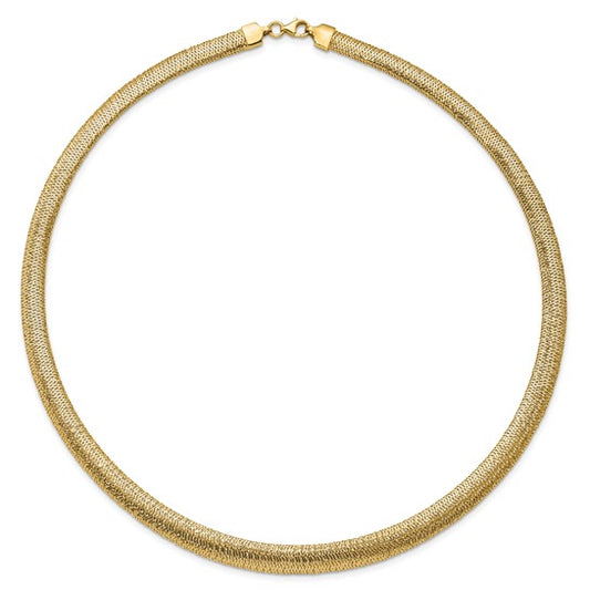 Leslie's 14K Polished Woven Dome Necklace