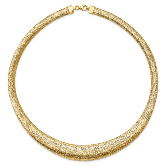 Leslie's 14K Polished Woven Graduated Dome Necklace 15.93 mm