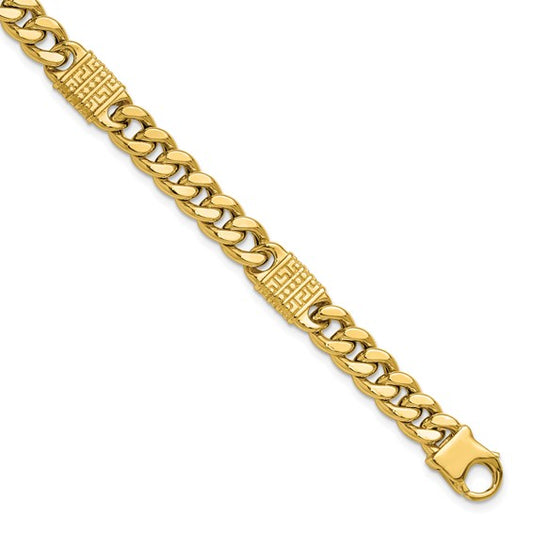 Leslie's 14K Polished with Design Fancy Link Men's Bracelet