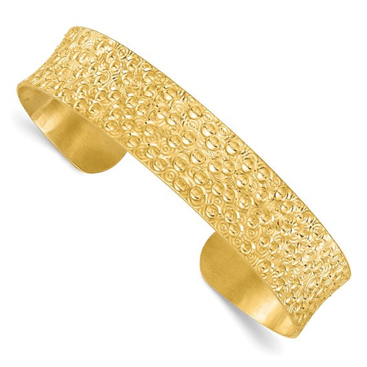 Leslie's Sterling Silver Gold-tone Textured Bangle
