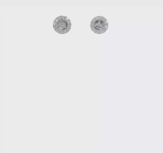 Herco 18K White Gold Rhodium-plated Polished 5.0mm Opening Diamond Halo Semi-Mount Post Earrings