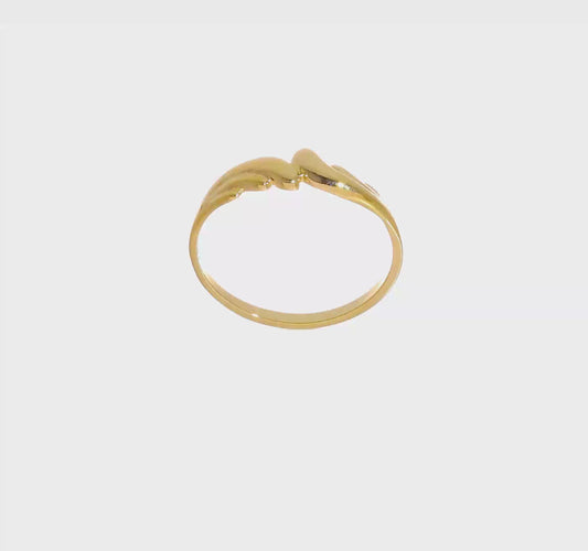 14k Polished Swirl Dome Ring