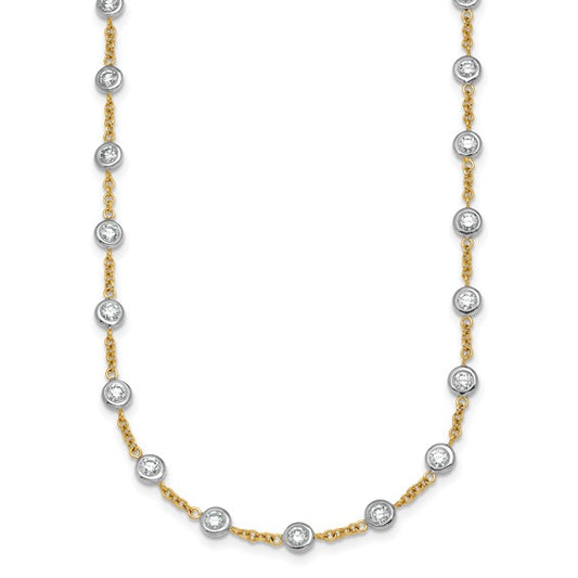 HERCO Gold Diamond Button Necklaces 18K White Gold