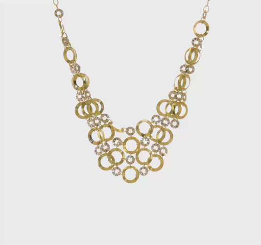 14K Two-Tone Adjustable Circle Necklace
